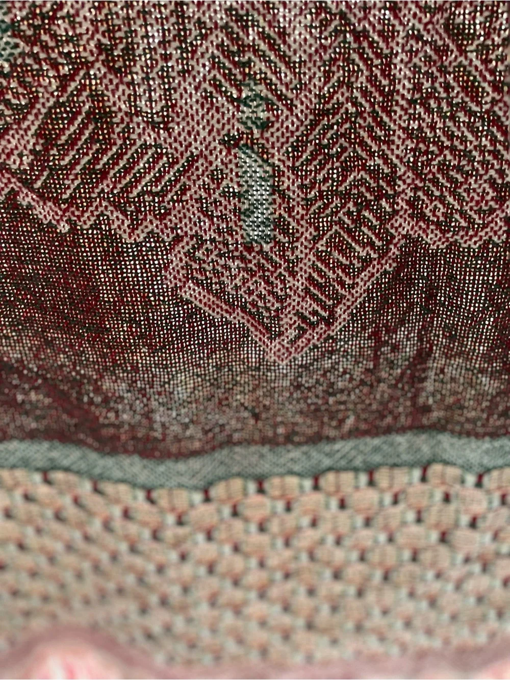 Holiday Tree Woven Throw Blanket - Green and Red